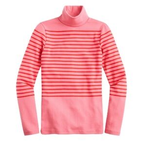 {J Crew} Pink and Red Turtleneck